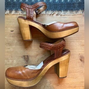 Frye Jessie Bohemian Two Piece brown heels